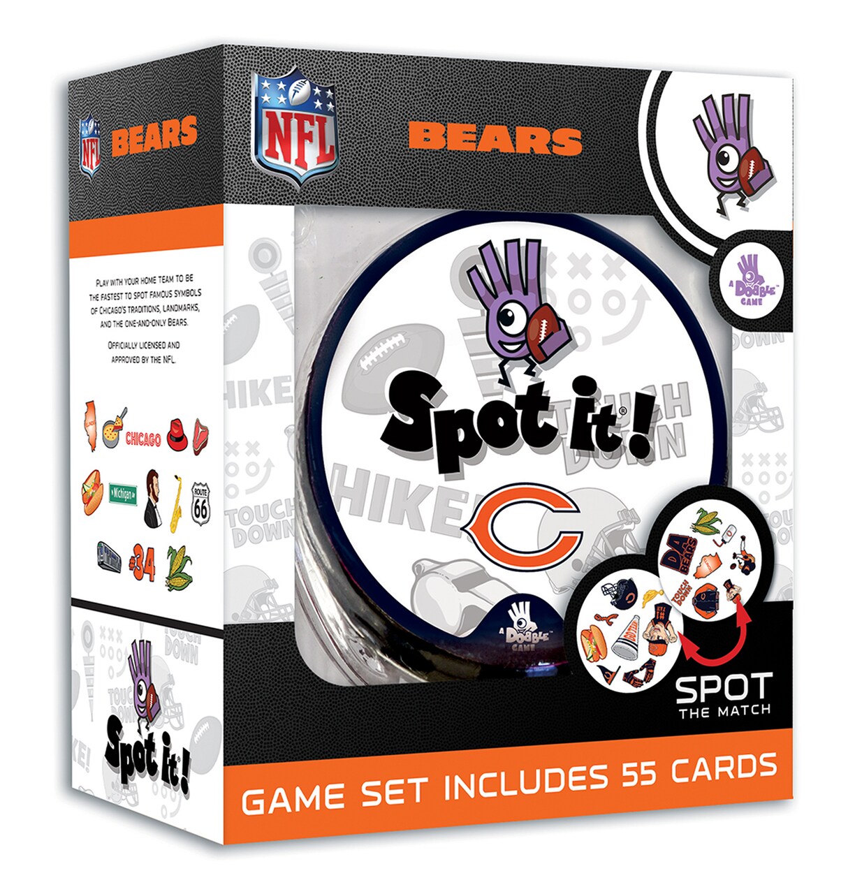 Masterpieces Officially Licensed NFL Chicago Bears Spot It Game for Kids and Adults